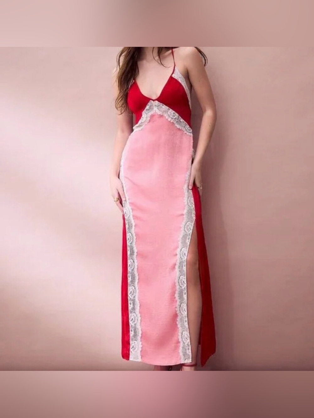 Free People Intimately Lace Accent Slip Maxi Dress Medium Brand New With Tags - Picture 2 of 16
